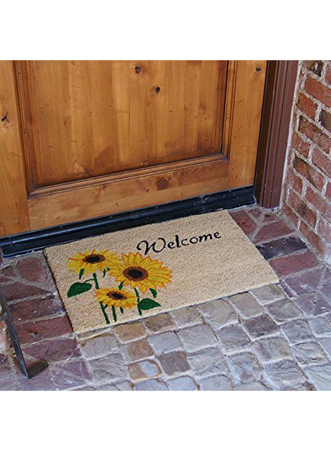 رابر-كال دواسة باب بتصميم زهرة دوار شمس وكلمة «Welcome» متعدد الألوان 0.63x30x18بوصة - Image 2