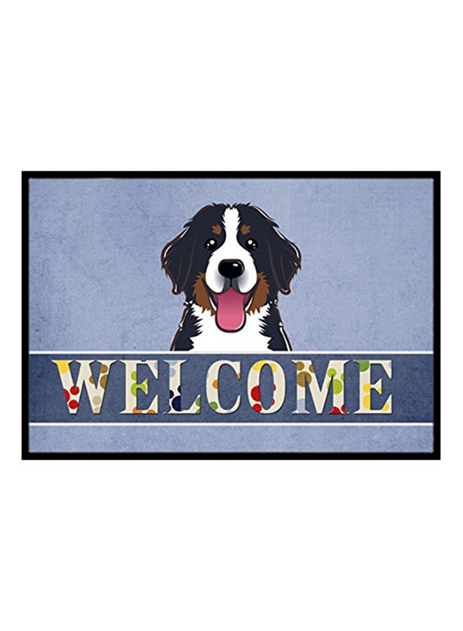 ممسحة أقدام مطبوع عليها صورة كلب جبال البيرينيه وكلمة «Welcome» متعدد الألوان 18x27x0.25بوصة