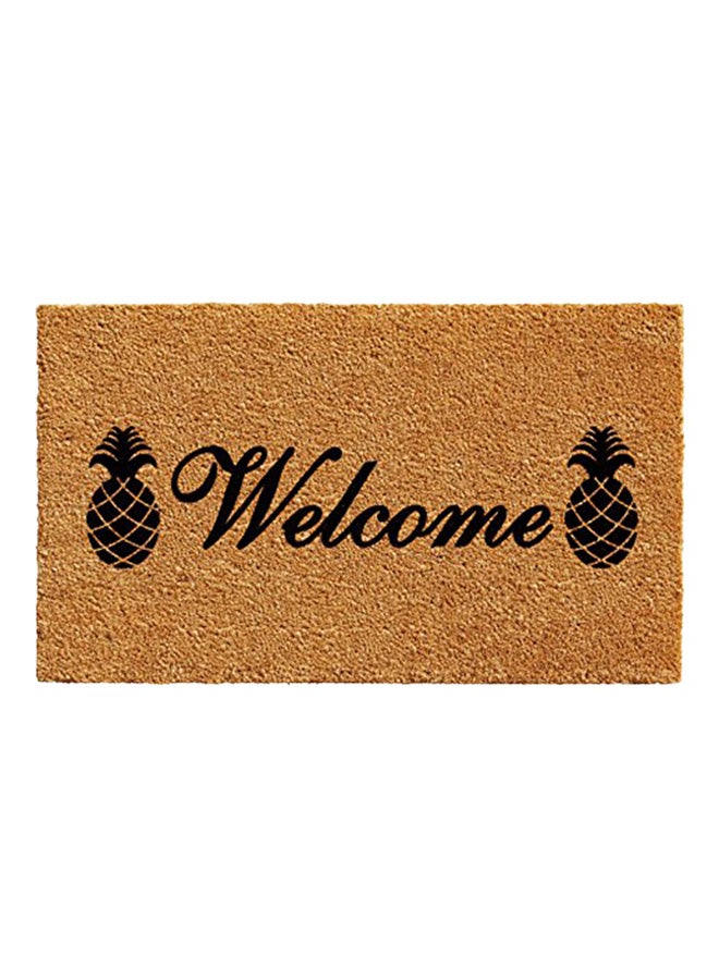كالواي ميلز ممسحة أرجل مطبوعة بتصميم أناناس وكلمة «Welcome» أسود/ بني/ أخضر 0.6x36x24بوصة - Image 1
