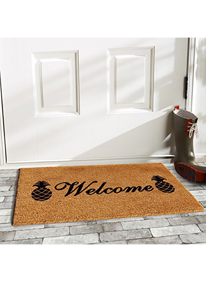 كالواي ميلز ممسحة أرجل مطبوعة بتصميم أناناس وكلمة «Welcome» أسود/ بني/ أخضر 0.6x36x24بوصة - Image 2
