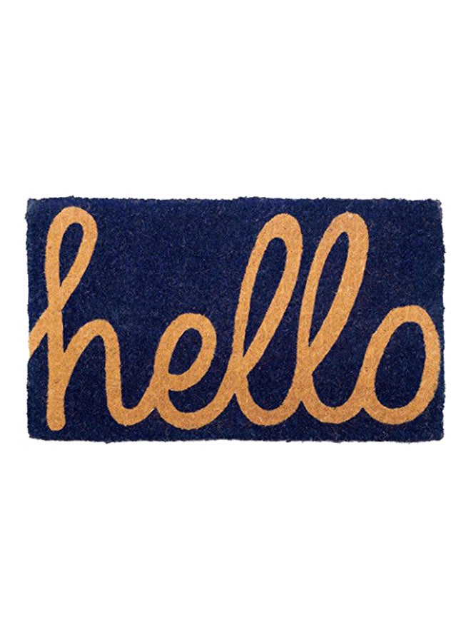 Fab Habitat Hello Printed Doormat Blue  - Image 1