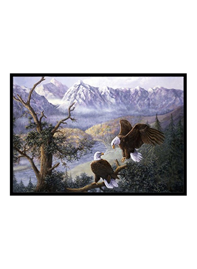 دواسة باب مزينة بطبعة صقور متعدد الألوان 24x36x0.25بوصة