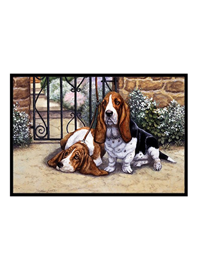 دواسة باب مرسوم عليها صورة كلب صيد باسيت متعدد الألوان 24x36x0.25بوصة