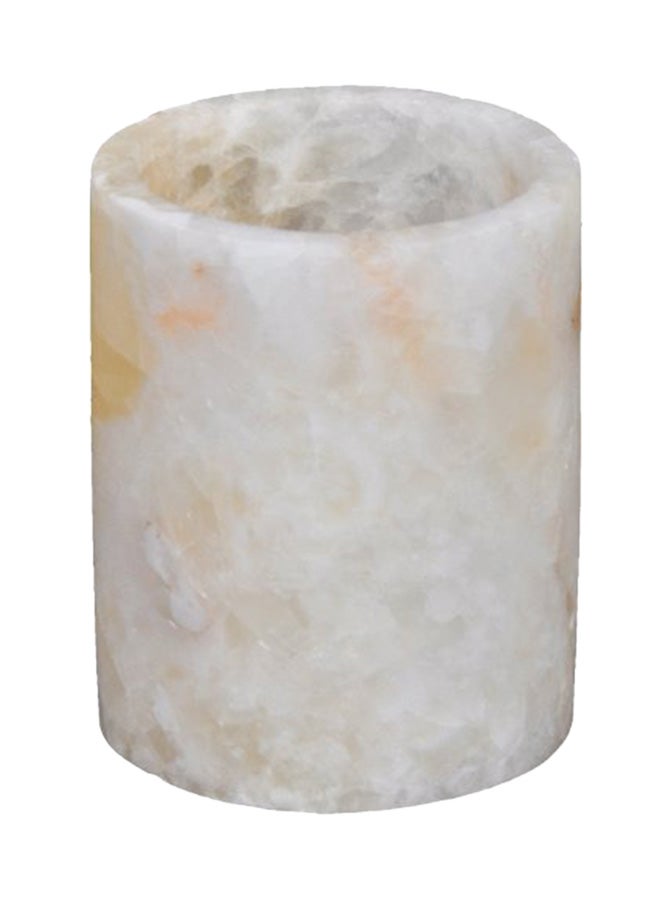 كرافتس أوف إيجبت حامل شموع نذري يدوي من الأحجار الرخامية أبيض 4.6X4.1X4.5بوصة - Image 1