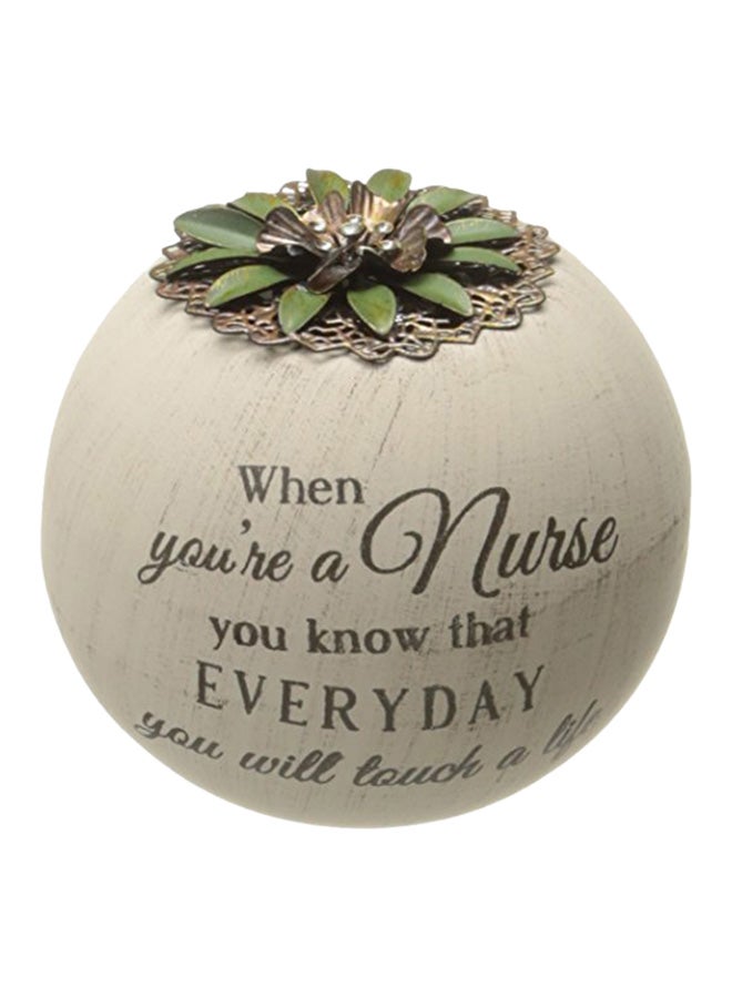 Pavilion Gift Company Nurse Globe Candle Holder Beige 