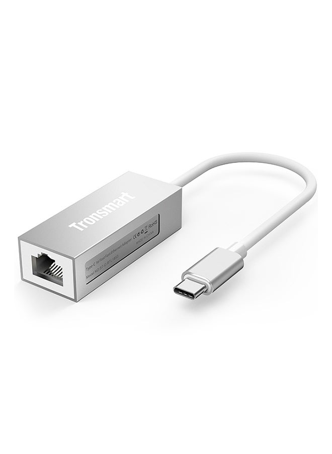 ترونسمارت محول Type-C 3.1 ذكر إلى RJ45 فضي  - Image 2