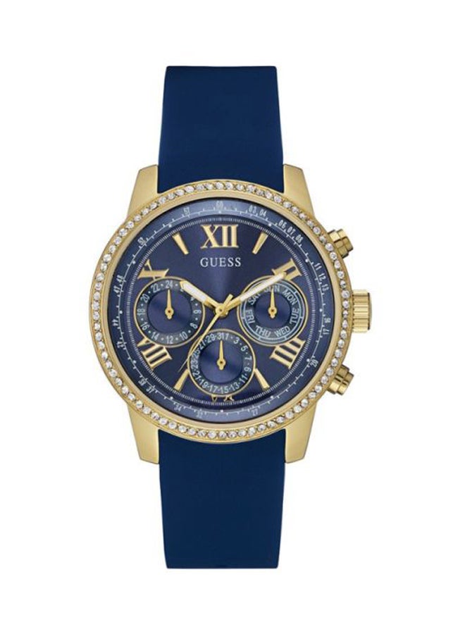 جس ساعة يد كرونوغراف بسوار من السيليكون طراز W0616L2 للنساء - Image 1