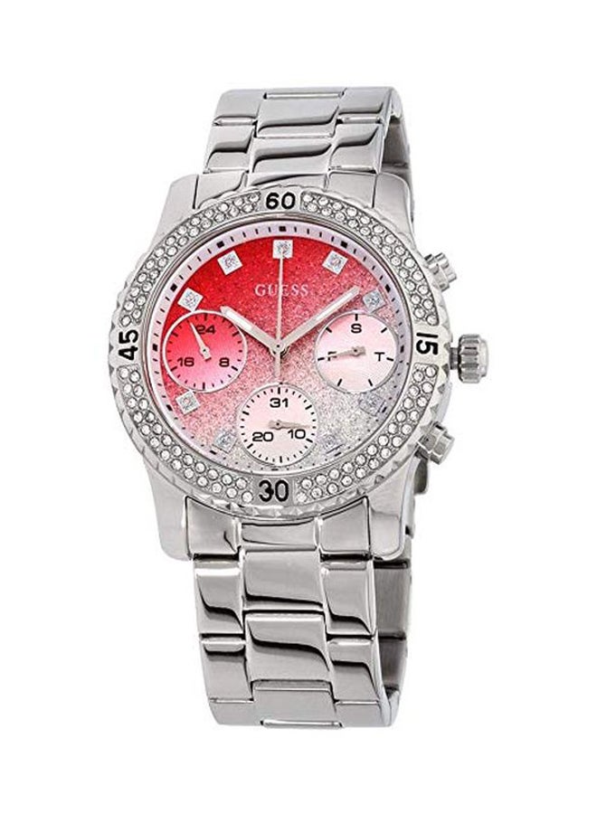 جس ساعة كونفيتي بعقارب مرصعة بالأحجار طراز W0774L7 للنساء - Image 1