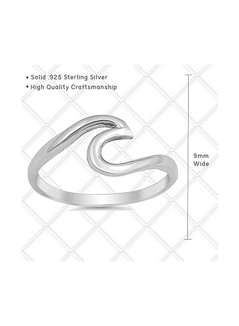 OXFORD DIAMOND - 925 Sterling Silver Wave Ring - Image 1