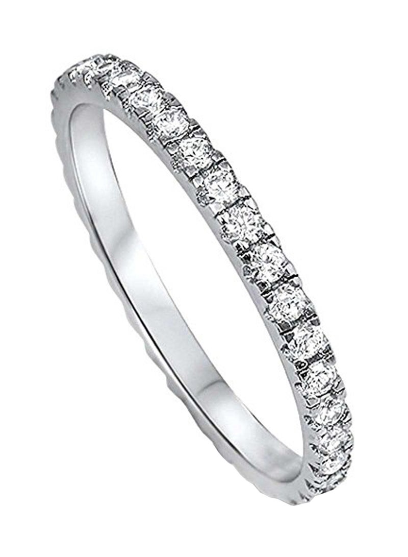 OXFORD DIAMOND - 925 Sterling Silver Round Eternity Style Ring With Cubic Zirconia - Image 1
