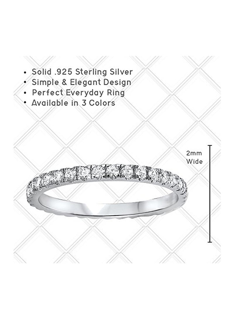 OXFORD DIAMOND - 925 Sterling Silver Round Eternity Style Ring With Cubic Zirconia - Image 1