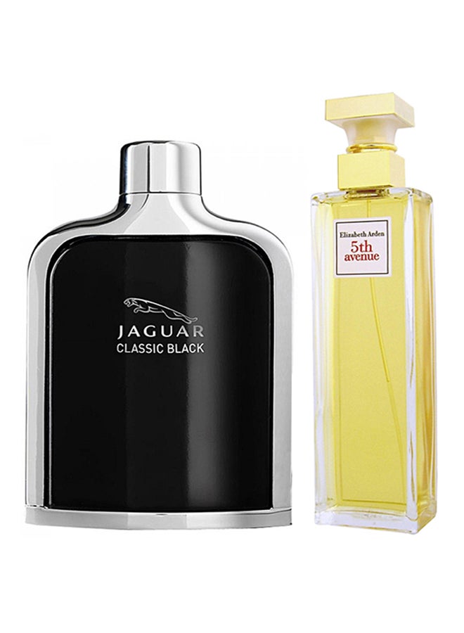 اليزابيث اردن مجموعة هدايا مكونة من ماء عطر 5th أفينيو وماء تواليت جاجوار كلاسيك بلاك EDT 100Ml, EDP 125ملليلتر  - Image 1