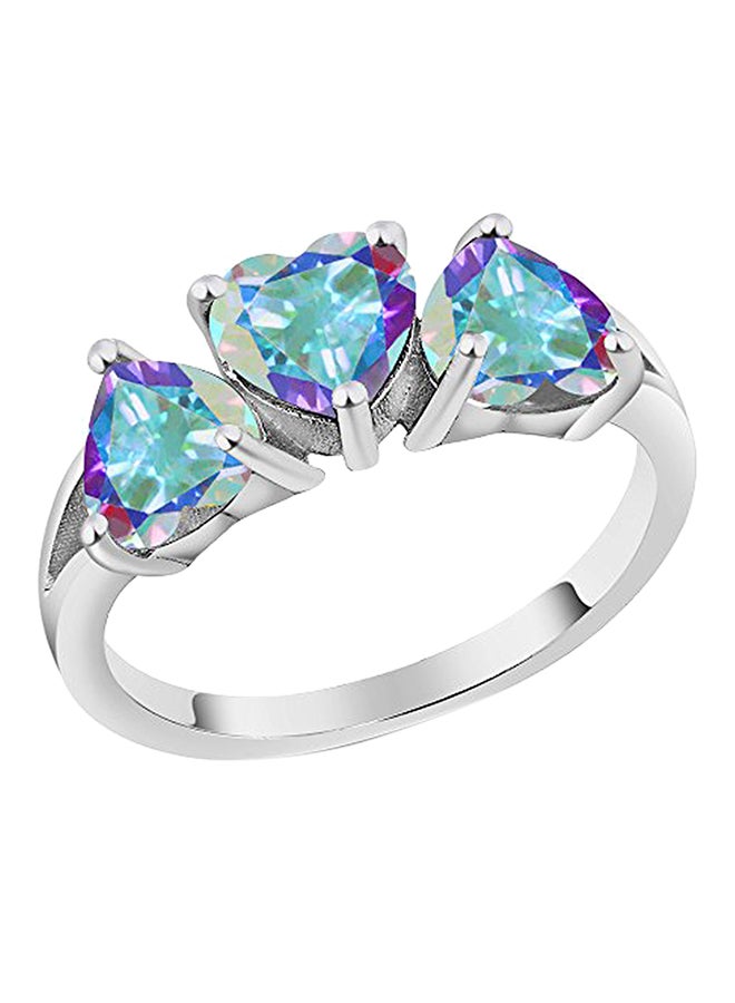 جم ستون كينج خاتم من الفضة الإسترلينية عيار 925 مرصع بحجر توباز على شكل قلب عيار 2.85 قيراط - Image 1