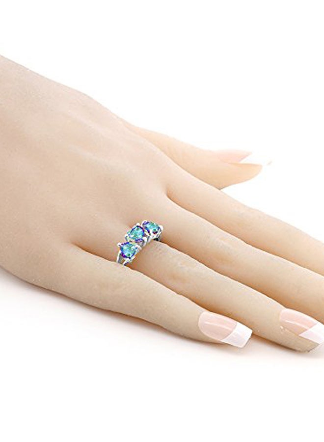 جم ستون كينج خاتم من الفضة الإسترلينية عيار 925 مرصع بحجر توباز على شكل قلب عيار 2.85 قيراط - Image 3