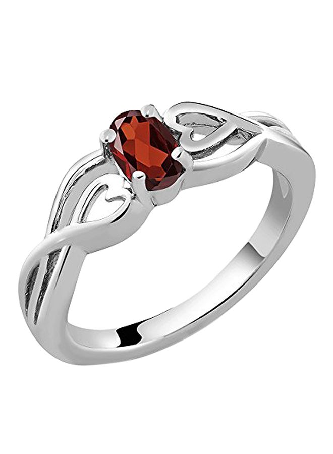 GEM STONE KING 925 Sterling Silver 0.55 Carat Garnet Ring - Image 1