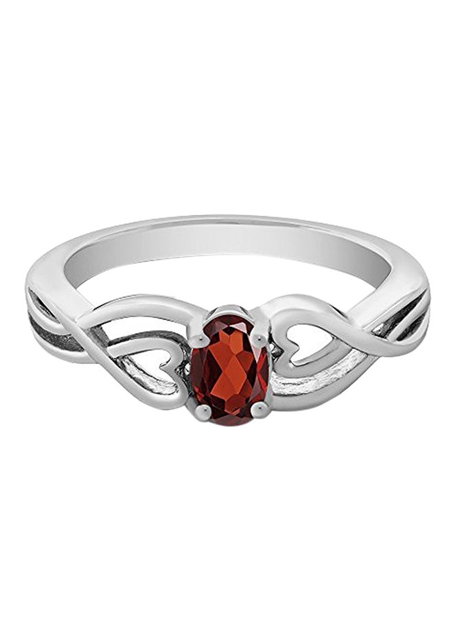 GEM STONE KING 925 Sterling Silver 0.55 Carat Garnet Ring - Image 2