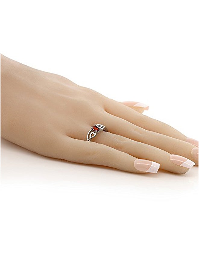 GEM STONE KING 925 Sterling Silver 0.55 Carat Garnet Ring - Image 3
