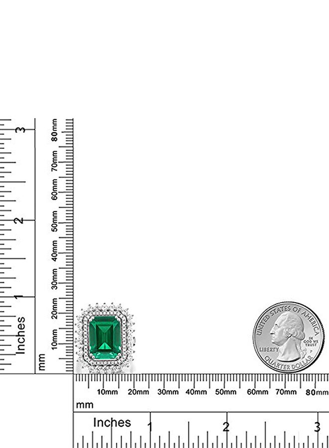 GEM STONE KING 925 Sterling Silver 7.10 Carat Emerald Cut Ring  - Image 3