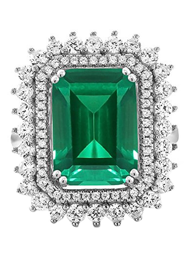 GEM STONE KING 925 Sterling Silver 7.10 Carat Emerald Cut Ring  - Image 2