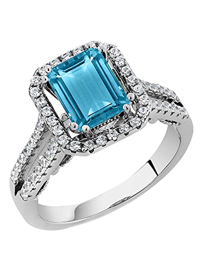 GEM STONE KING 925 Sterling Silver 2.78 Carat Topaz Emerald Cut Ring  - Image 1