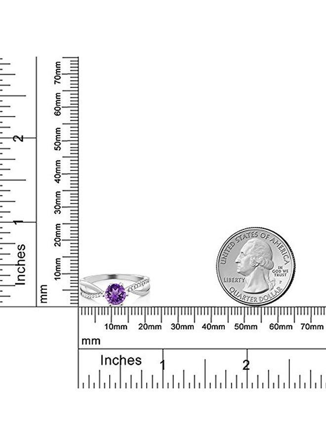 جم ستون كينج خاتم من الفضة الإسترليني عيار 925 مرصع بحجر جمشت عيار 0.94 قيراط - Image 3