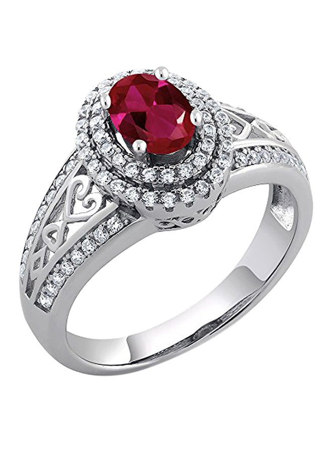 GEM STONE KING 925 Sterling Silver 1.36 Carat Ruby Ring  - Image 1