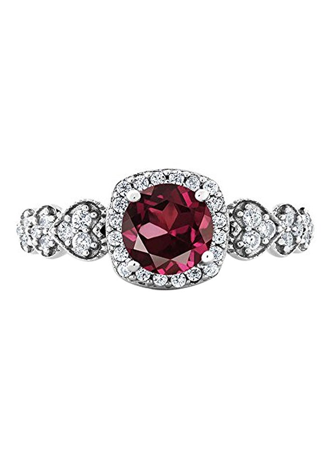 GEM STONE KING 925 Sterling Silver 1.32 Carat Garnet Round Garnet Ring - Image 2