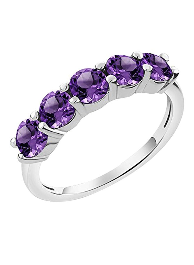 925 Sterling Silver 1.75 Carat Amethyst Studded Ring - v1549456625/N20878782A_1