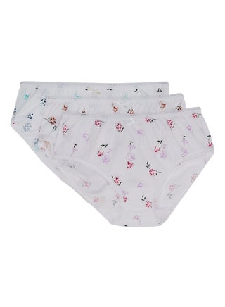 3-Piece Slugger Cotton Assorted Print Briefs For Women White - v1549459759/N19160824A_1