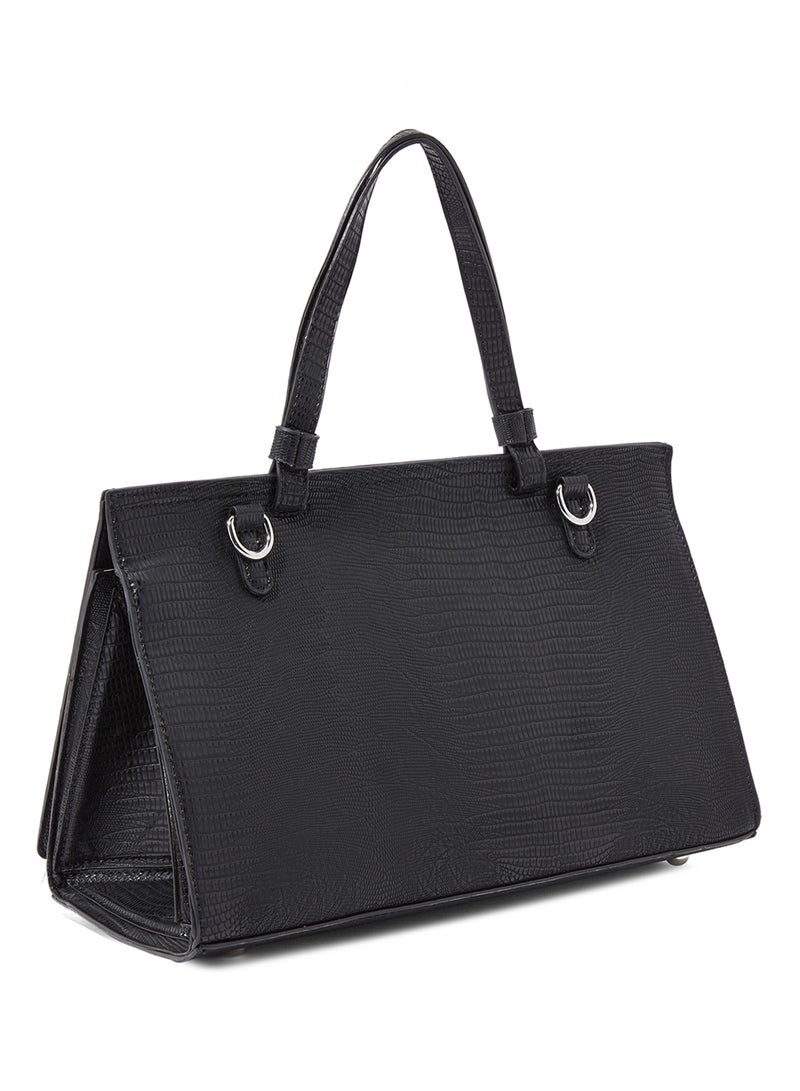 Unique Accent Shoulder Bag Black