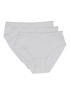 3 Piece Broad Striped Cotton Briefs White