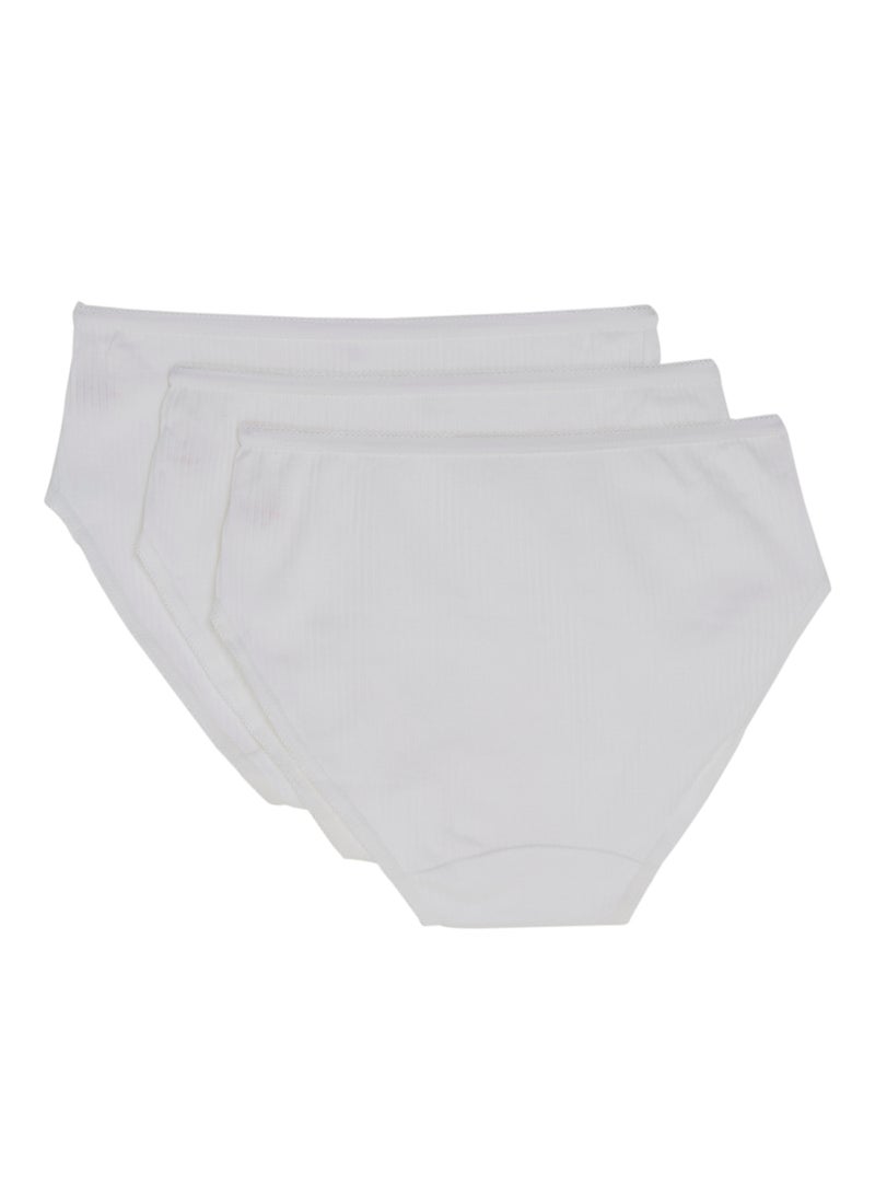 SLUGGER - 3 Piece Broad Striped Cotton Briefs White - Image 1