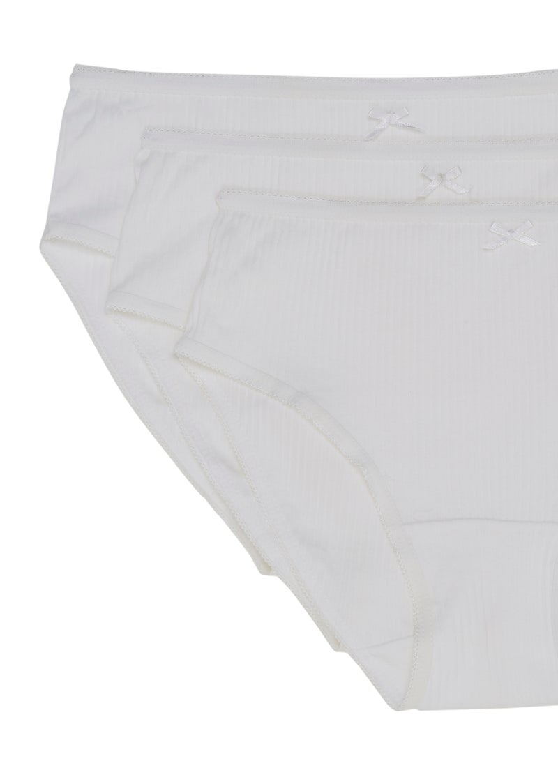 SLUGGER - 3 Piece Broad Striped Cotton Briefs White - Image 1