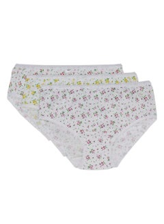 Pack of 3 Printed Briefs White