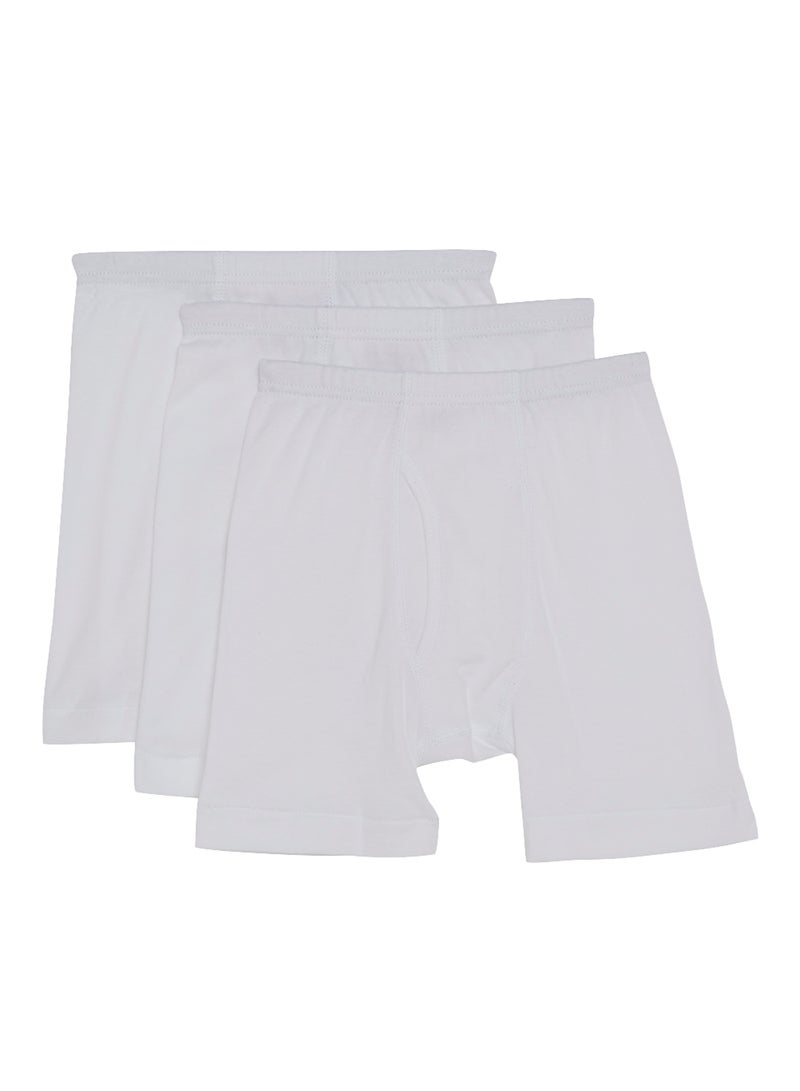 SLUGGER 3 Piece Cotton Boxer Briefs White  - Image 1