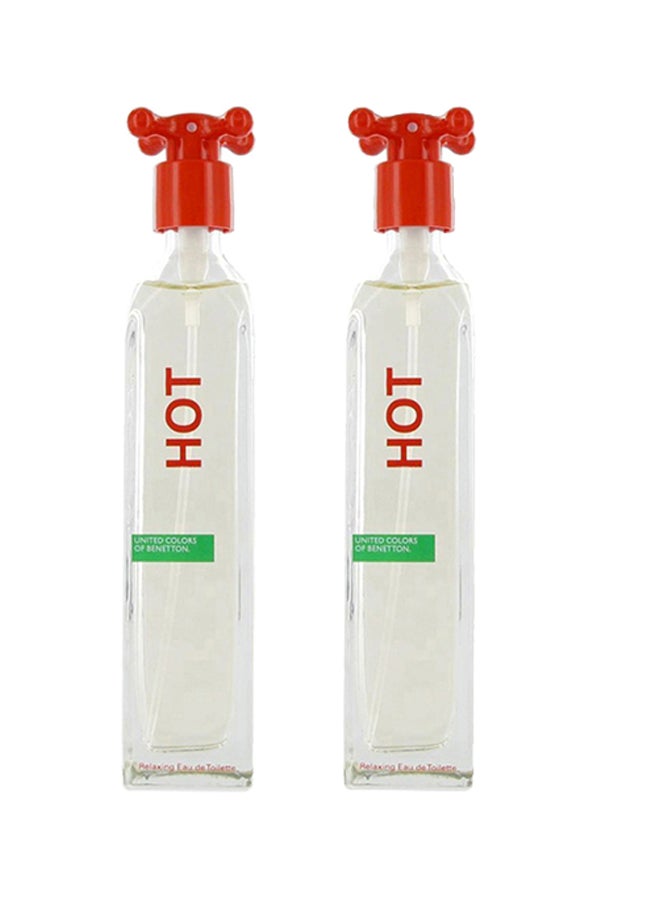 يونايتد كولورز أوف بينتيون مجموعة هدايا ماء تواليت هوت مكونة من قطعتين (2X100 ml)  - Image 1