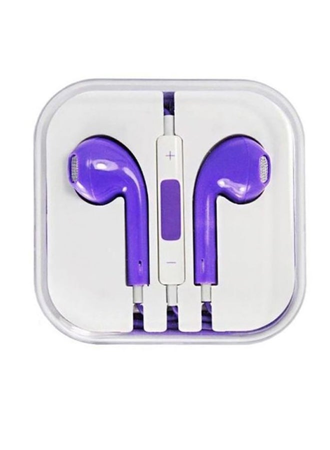 Generic - Earphone  With Remote And Mic For Apple iPhone 6/6 Plus Purple/White - Image 1