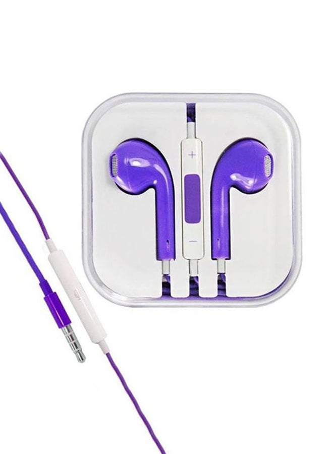 Generic - Earphone  With Remote And Mic For Apple iPhone 6/6 Plus Purple/White - Image 1