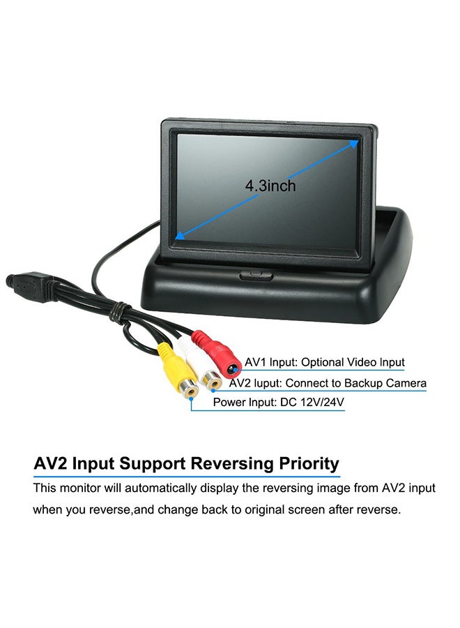 Generic - TFT Color Display Foldable Car LCD Monitor With Rear view Camera - Image 1