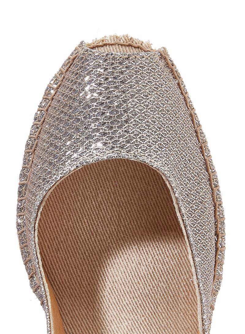 Toni Pons - Calafell Shimmery Pin Buckle Closure Wedge Espadrille Lightgold - Image 1