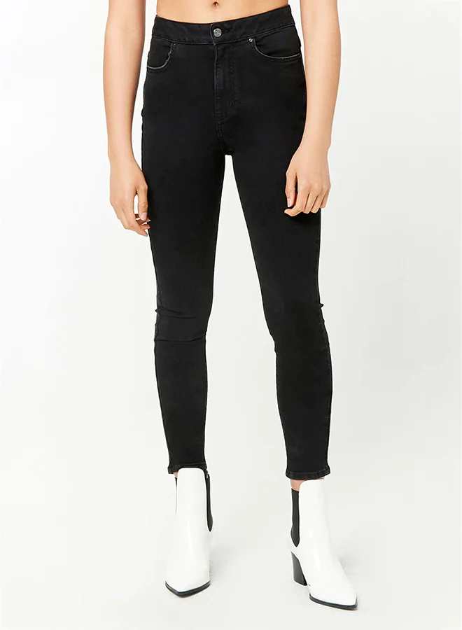 FOREVER 21 High Rise Skinny Jeans 01-Black