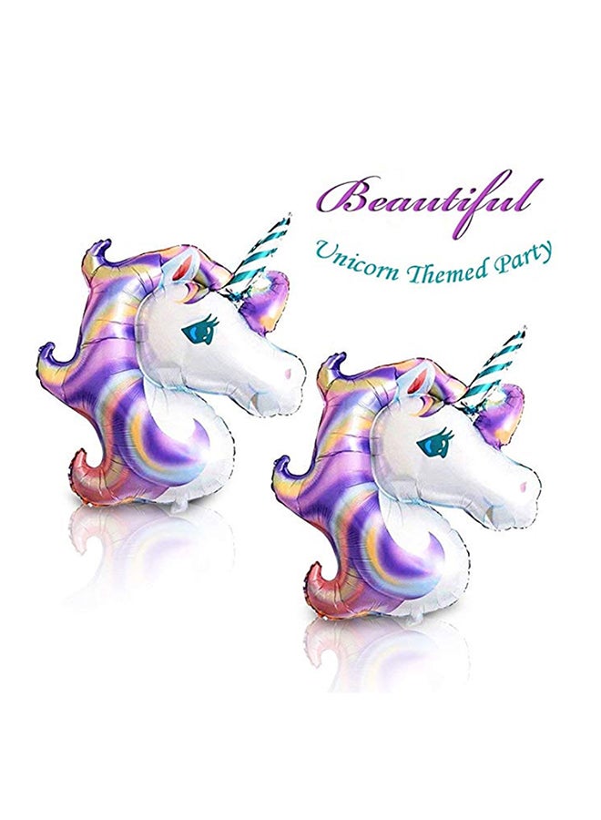 Unicorn Design Party Decoration Premium Quality Foil Balloon Set With Headband cm - Image 3