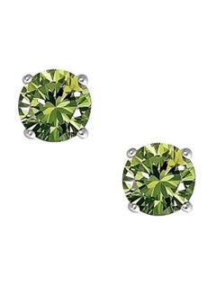 BLING JEWELRY Rhodium Plated 925 Sterling Silver Stud Earrings With Zircon  - Image 1