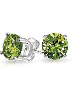 BLING JEWELRY Rhodium Plated 925 Sterling Silver Stud Earrings With Zircon  - Image 2