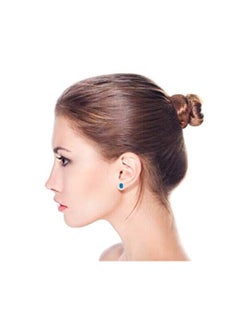 BLING JEWELRY Rhodium Plated 925 Sterling Silver Opal Stud Earrings  - Image 4