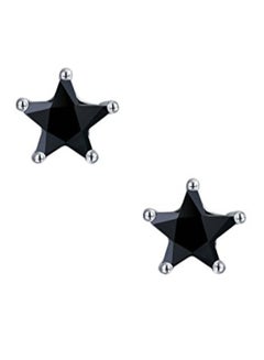 BLING JEWELRY 925 Sterling Silver Star Shaped Stud Earrings With Zircon  - Image 1