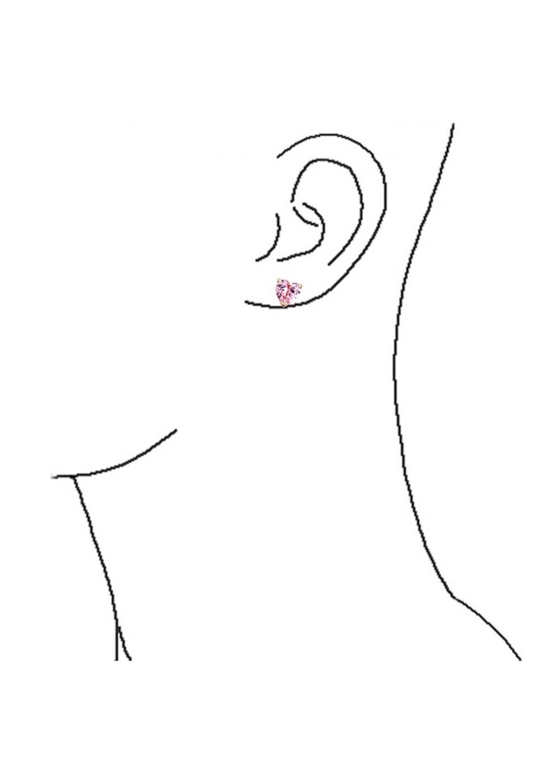 BLING JEWELRY Rose Gold Plated 925 Sterling Silver Heart Shaped Stud Earrings With Zircon - Image 3
