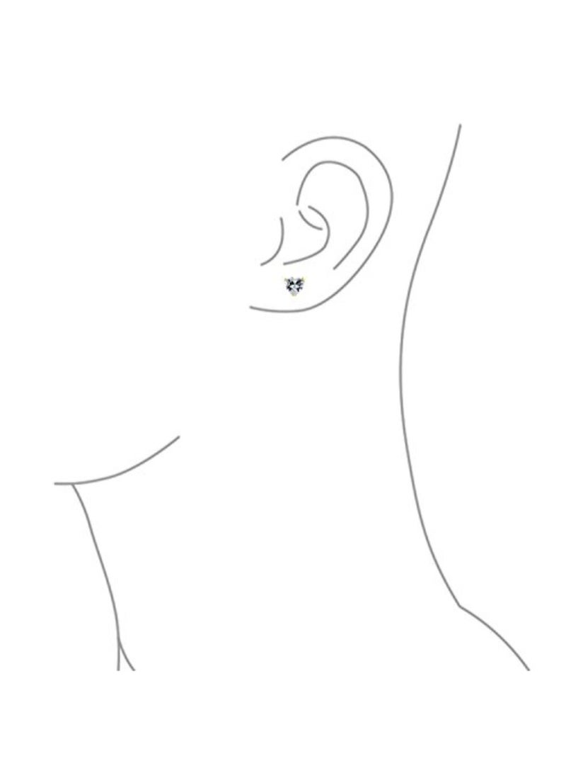BLING JEWELRY - Gold Plated 925 Sterling Silver Heart Stud Earrings With Zircon - Image 1