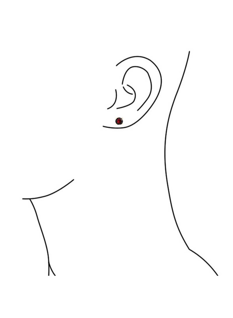 BLING JEWELRY - Gold Plated 925 Sterling Silver Stud Earrings With Garnet - Image 1