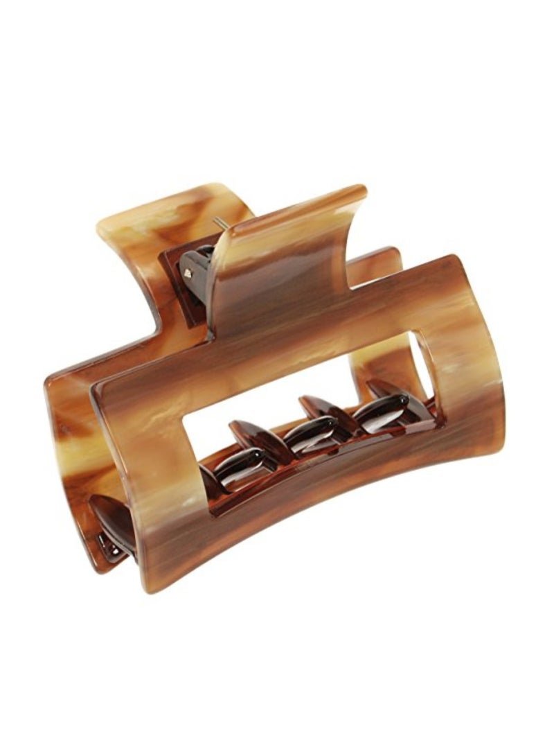 France Luxe Cutout Rectangle Hair Jaw Caramel Horn 